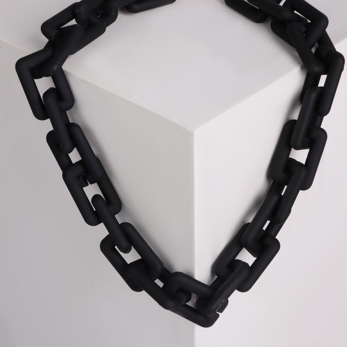 Колье «Цепь» прямые углы, цвет чёрный, 48 см