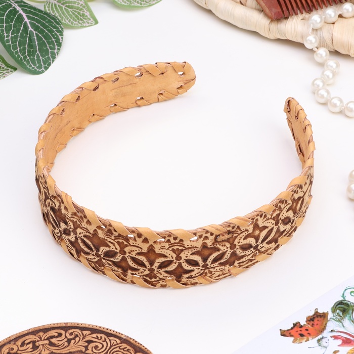 Ободок для волос «Орнамент», береста