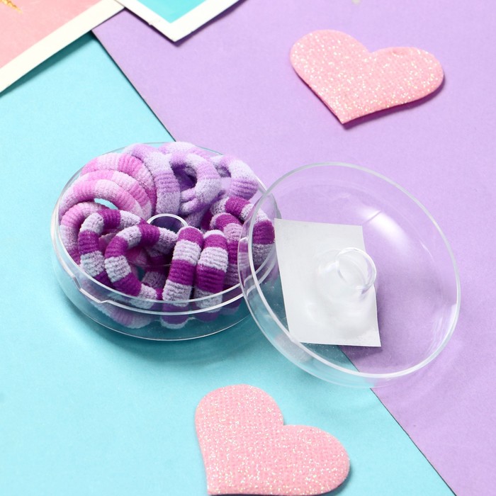 Резинки для волос «Махрушка галант», набор 16 шт., 2 см, фиолетовые