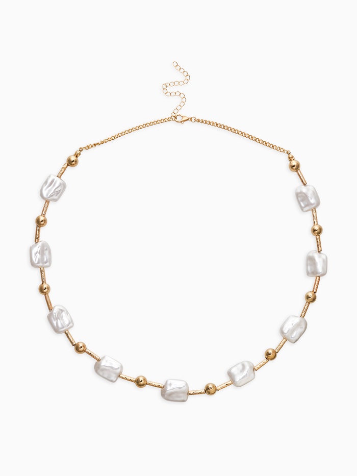 Бусы «Жемчуг. Майорика прямоугольник», L=55 см, белые в золоте