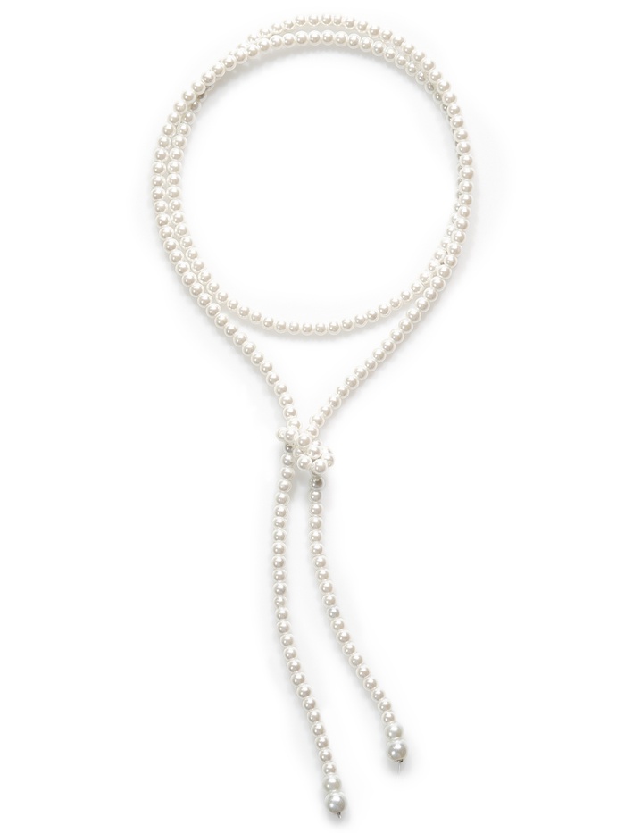 Бусы «Жемчуг» нить, шар №6, белые, L=117 см