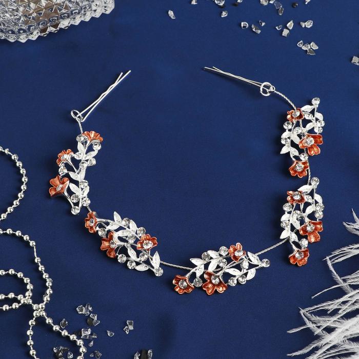 Аксессуар для волос «Благородность», 27 см, листья и цветы