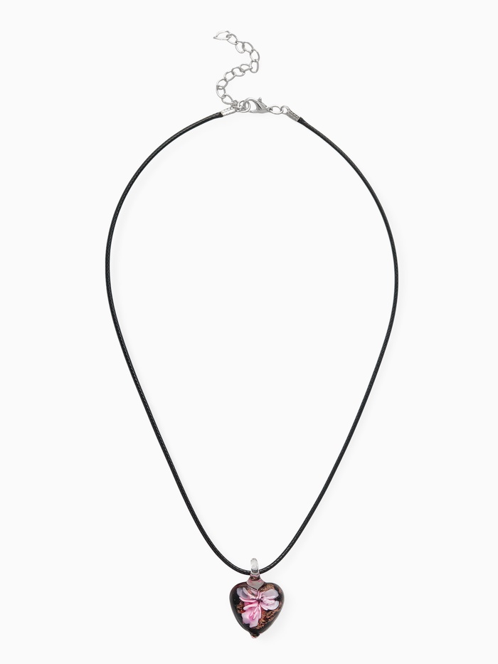 Кулон на шнурке «Муранское стекло», малый, сердечко темное, МИКС, 45 см