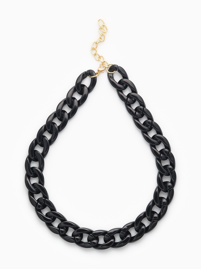 Колье «Цепь» диагональ, цвет чёрный, 45 см