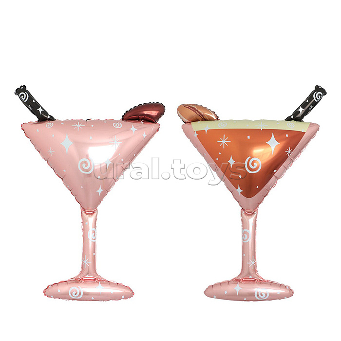 Шар (44''/112 см) Фигура, Бокал Мартини, Розовый, 1 шт. в уп.