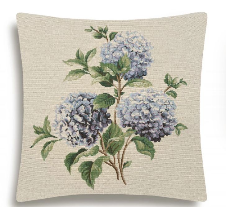 Гортензии голубые Бежевый фон Наволочка 41х43 см 2520404 обр.стор.гобелен