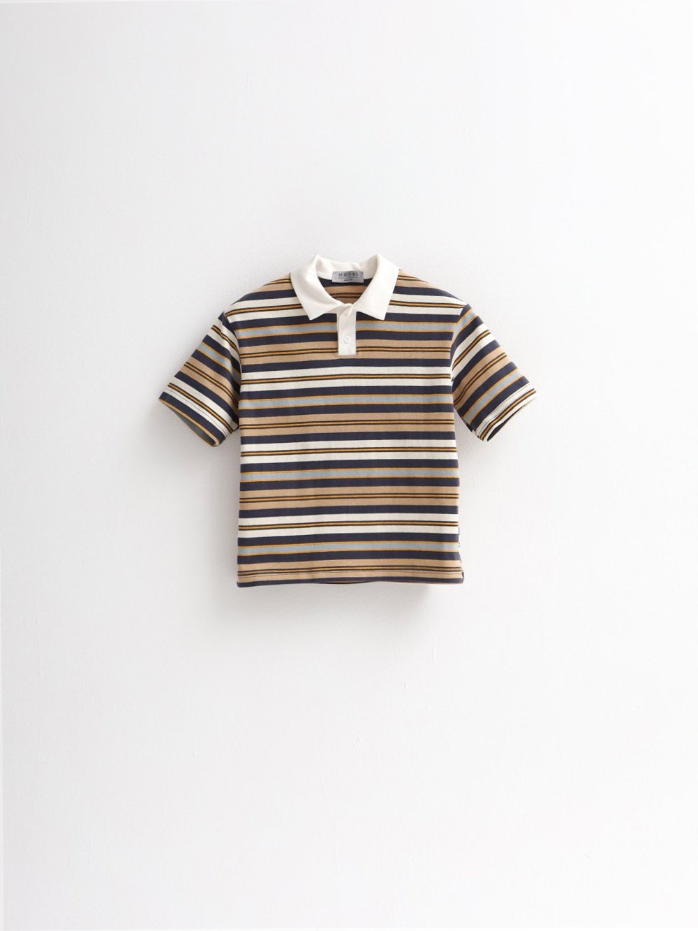 Футболка-поло Полоска белая-деним