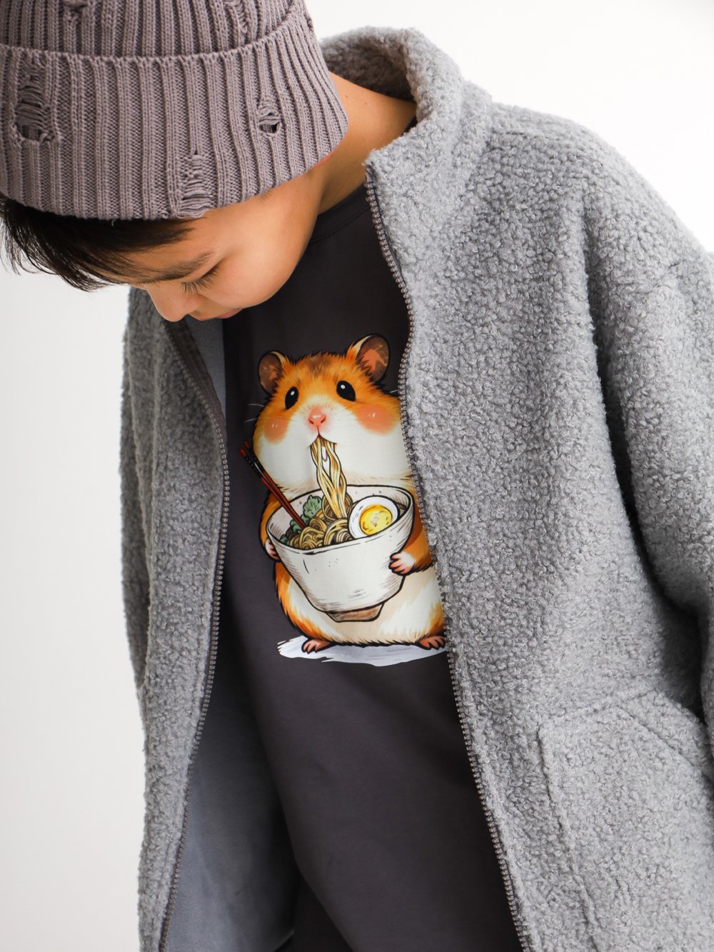 Куртка из шерпы антрацит