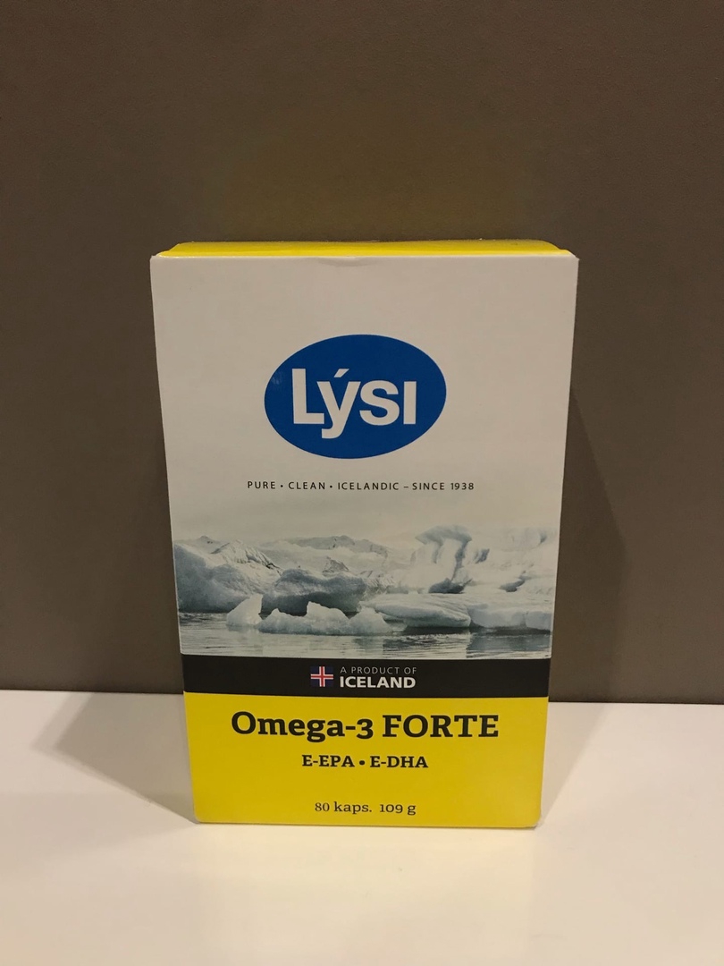 Рыбий жир в капсулах Lysi Omega 3 Forte, 80 капсул, в 1 капсуле 1000 мг!