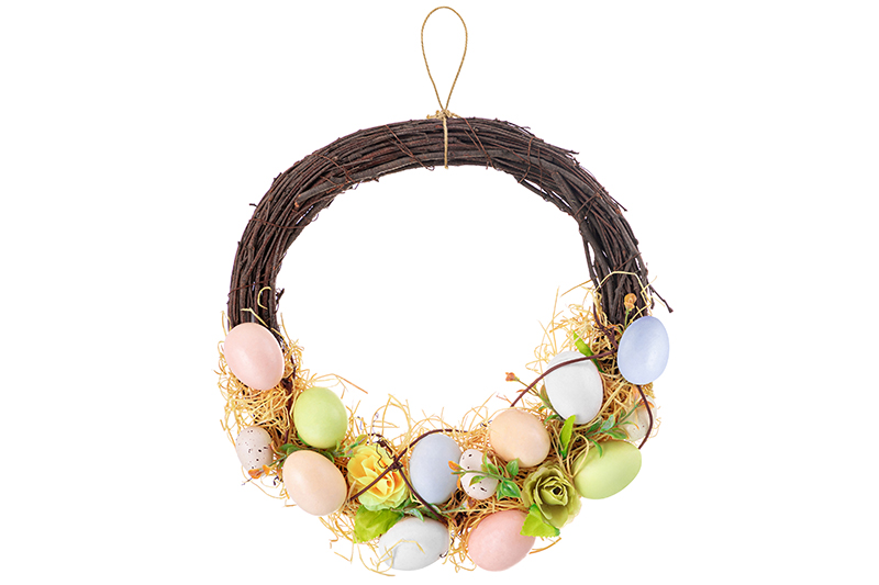БЫЛО 1438 руб! Пасхальное украшение венок 33*32*8 см