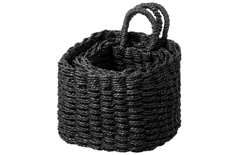 БЫЛО 1438 руб!! Набор 3 плетеных корзин 13*13*20см, 16*16*23см, 19*19*26см, черный