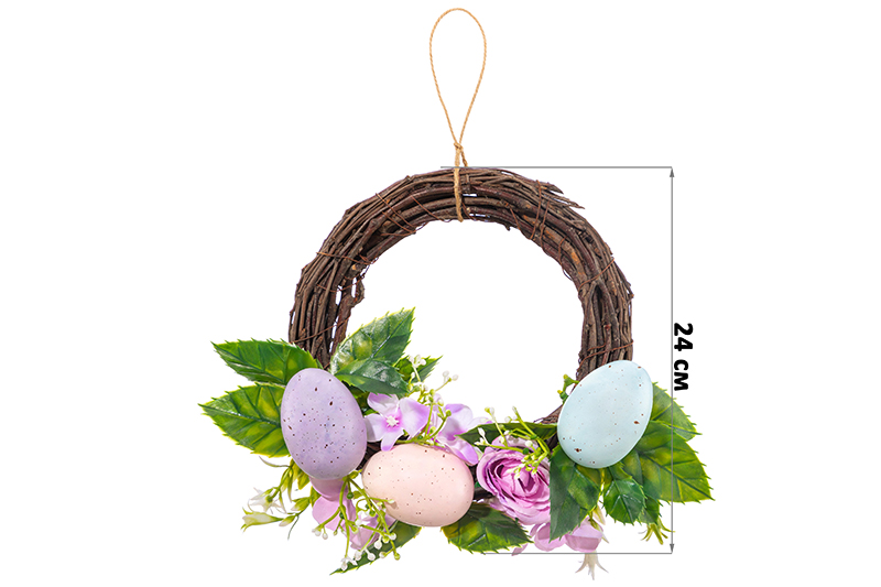 БЫЛО 1193 руб! Пасхальное украшение венок 24*24*6,5 см