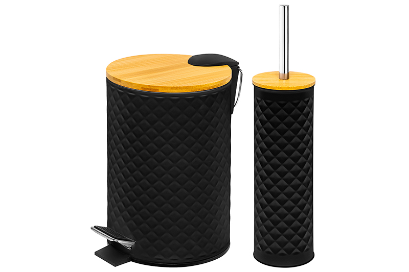 БЫЛО 1663 руб! Набор - Контейнер для мусора 3 л 20*17*25 см + Держатель с ершиком 9,5*9,5*38 см