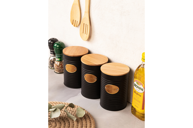 БЫЛО 1825 руб!!! Набор банок д/сыпучих продуктов 3 пр. 900 мл 10*10*14,5 см