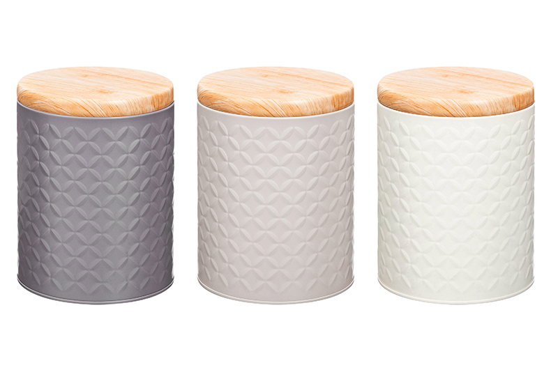 БЫЛО 869 руб! Набор банок д/хранения 3 пр. 900 мл 10,5*10,5*13,8 см с металлической крышкой