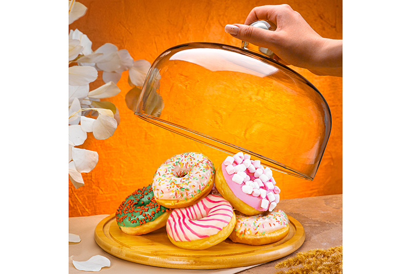 БЫЛО 2765 руб! Блюдо сервировочное 29,2*29,2*19,5 см с стеклянной крышкой