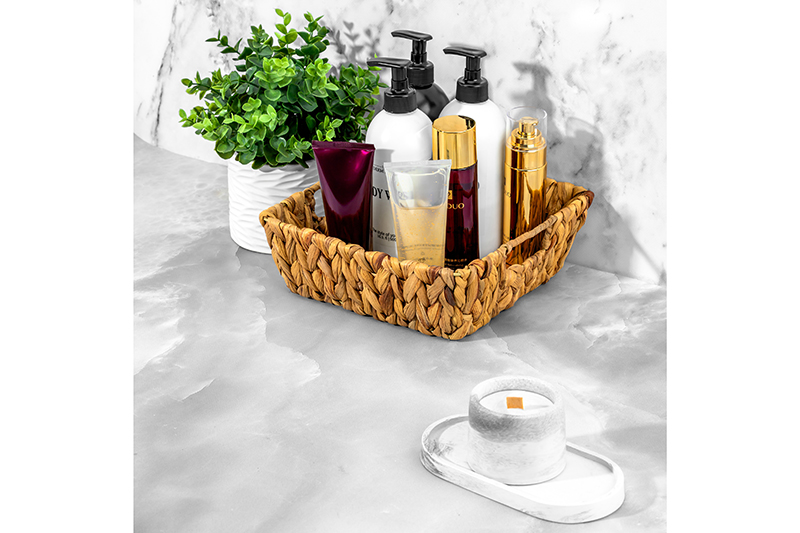 БЫЛО 765 руб! Корзина плетеная 24*24*9 см с ручками, водный гиацинт