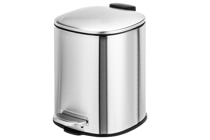 БЫЛО 1341 руб!! Контейнер для мусора 3 л 21,5*17*23,5 см с педалью + ведро, серебро