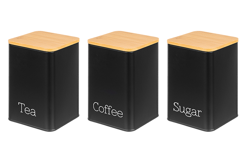 БЫЛО 1720 руб!! Набор банок д/сыпучих продуктов 3 пр. 1,1 л 9,5*9,5*14,5 см