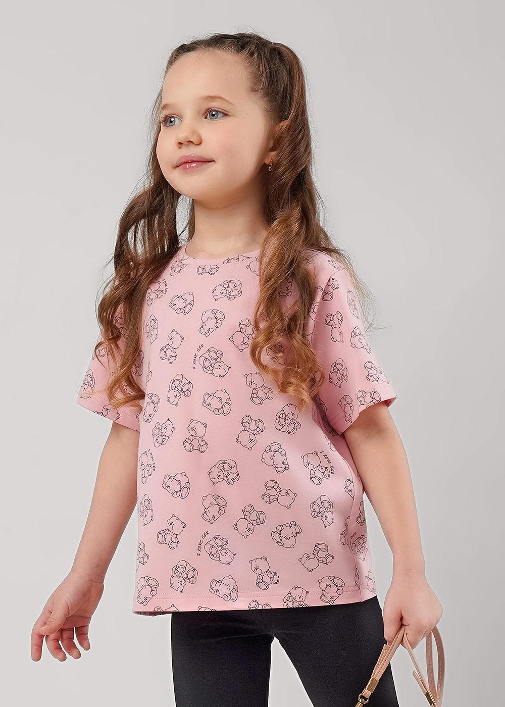 CLE 866898гн Футболка детская для девочки 866898гн розовый/чёрный