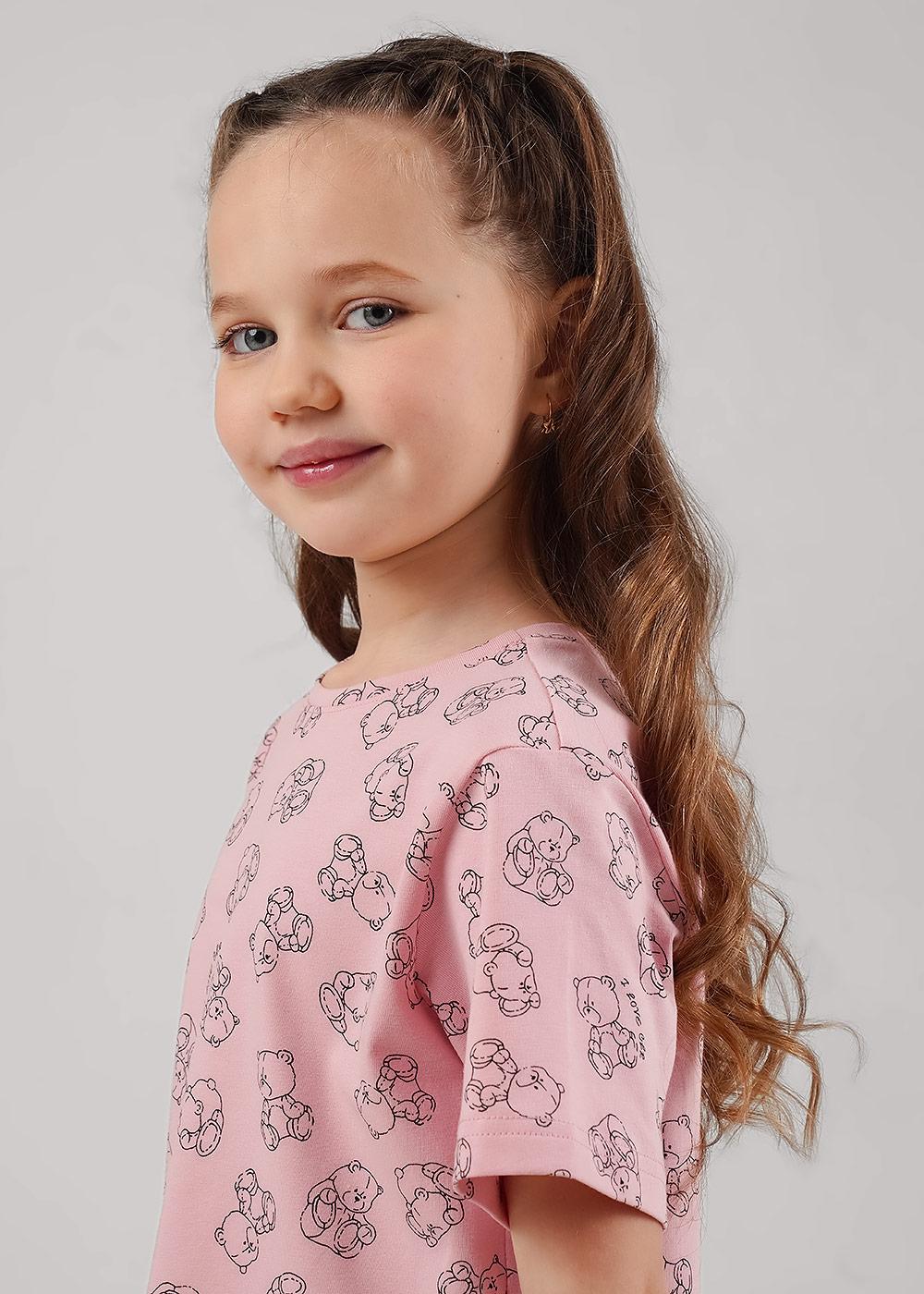 CLE 866898гн Футболка детская для девочки 866898гн розовый/чёрный