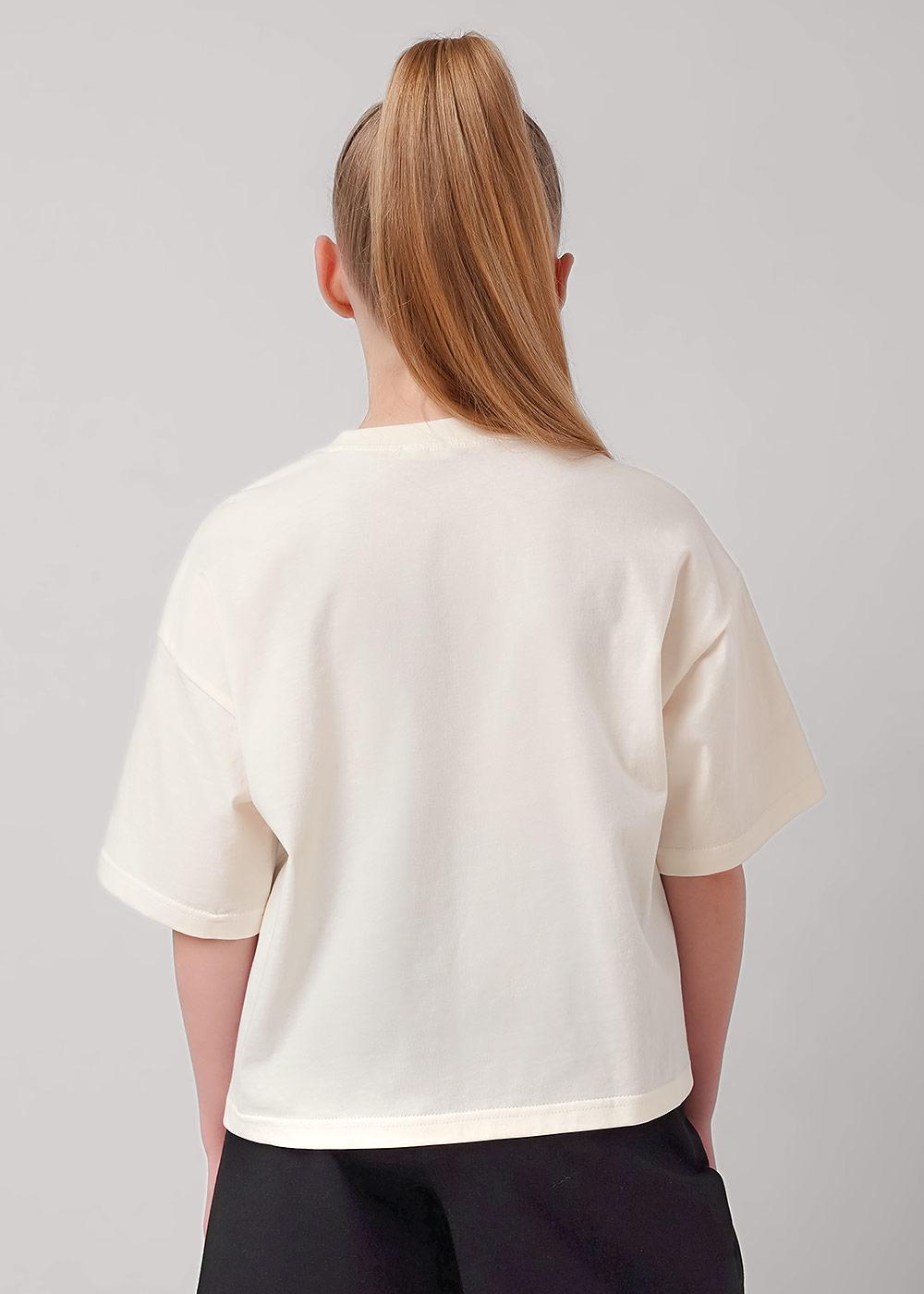 CLE 867353/13кд_п Футболка детская для девочки 867353/13кд_п молочный