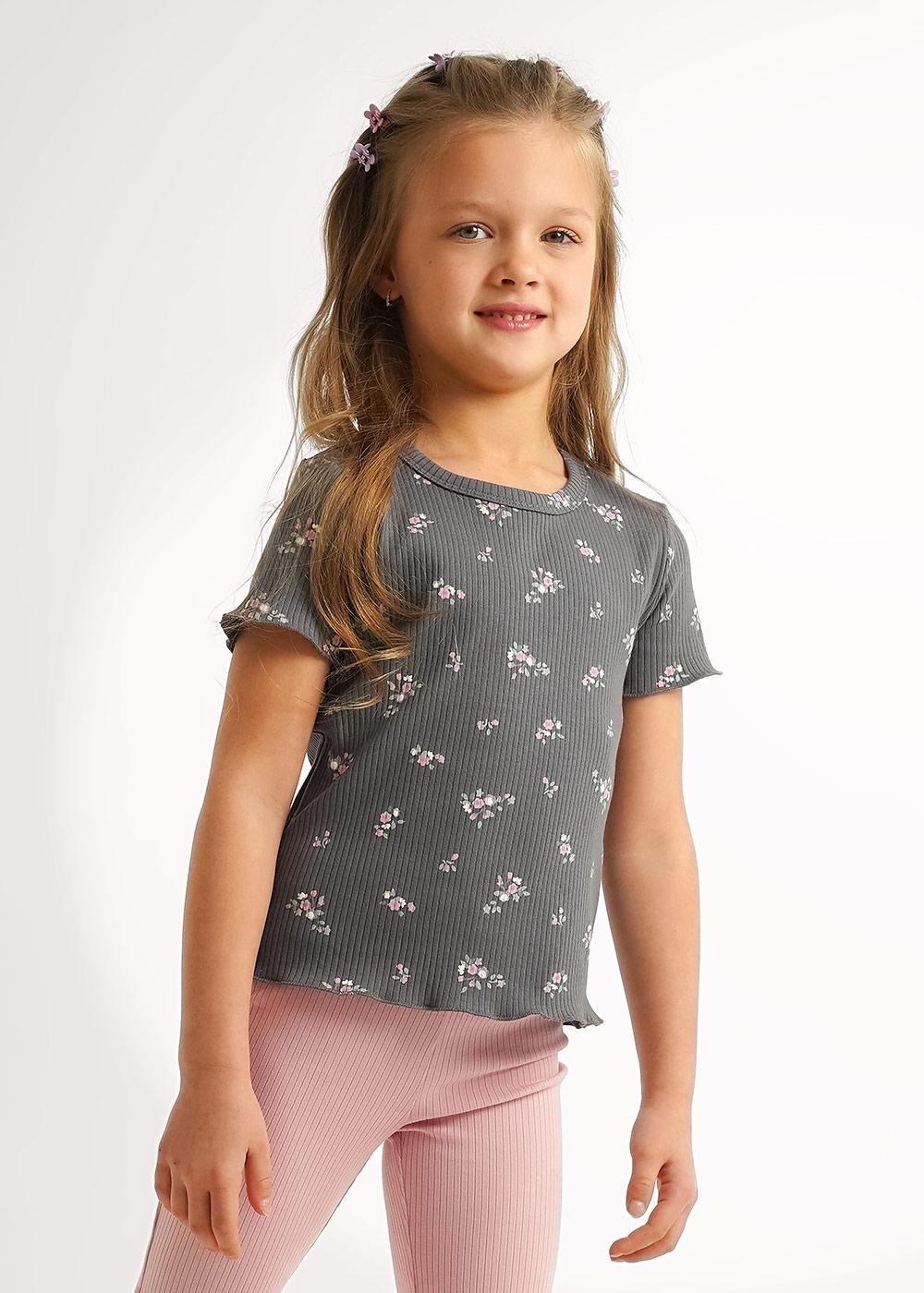 CLE 867269шлн Футболка детская для девочки 867269шлн т.серый/св.зелёный