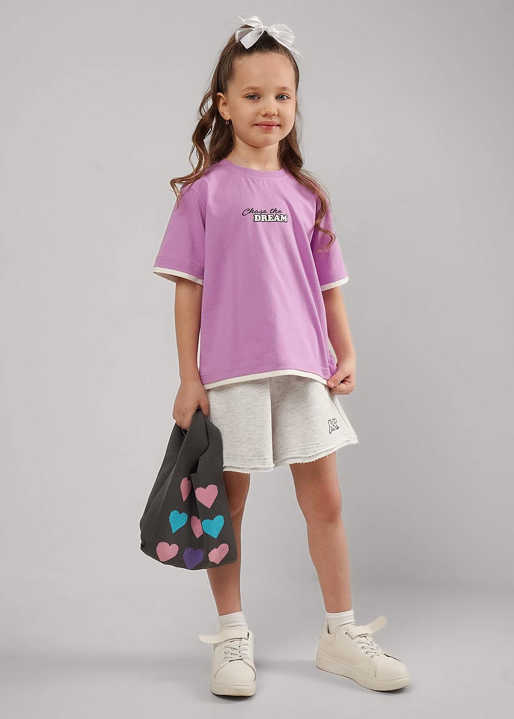 CLE 867355/13кд_п Футболка детская для девочки 867355/13кд_п св.фиолетовый