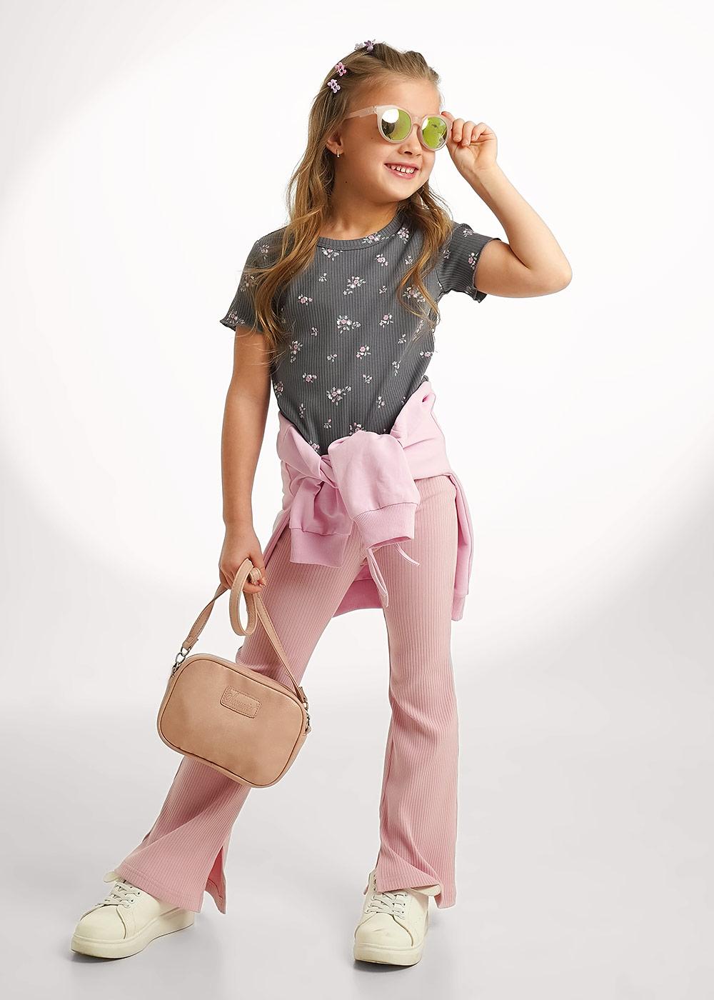 CLE 867269шлн Футболка детская для девочки 867269шлн т.серый/св.зелёный