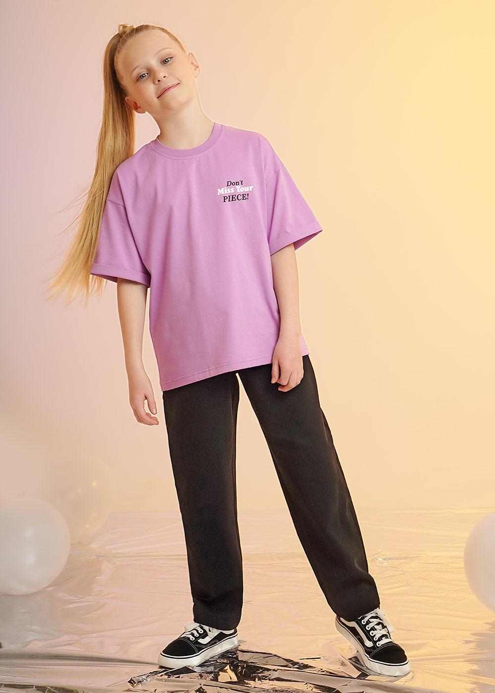 CLE 867351/13кд_п Футболка детская для девочки 867351/13кд_п св.фиолетовый