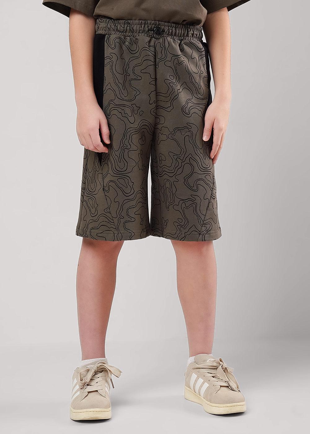 CLE 867328/12ан Шорты детские для мальчика 867328/12ан т.хаки/чёрный