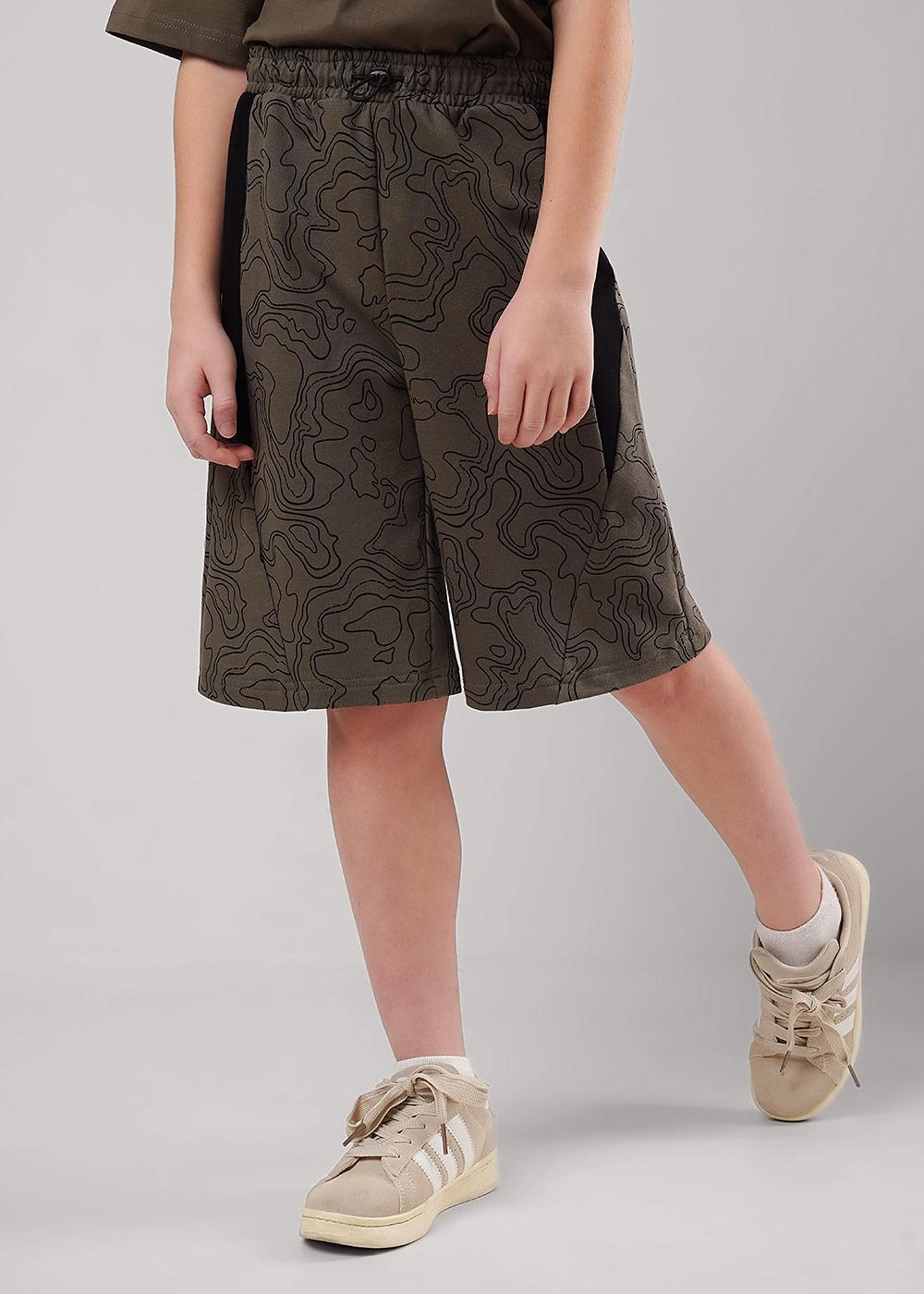 CLE 867328/12ан Шорты детские для мальчика 867328/12ан т.хаки/чёрный