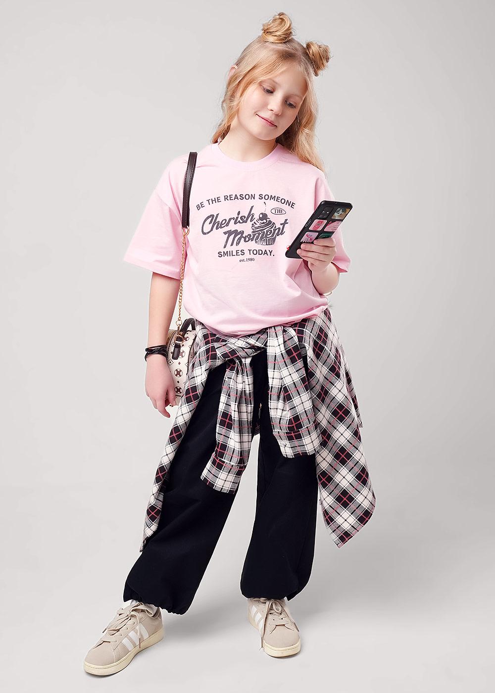 CLE 866885кд_п Футболка детская для девочки 866885кд_п св.розовый