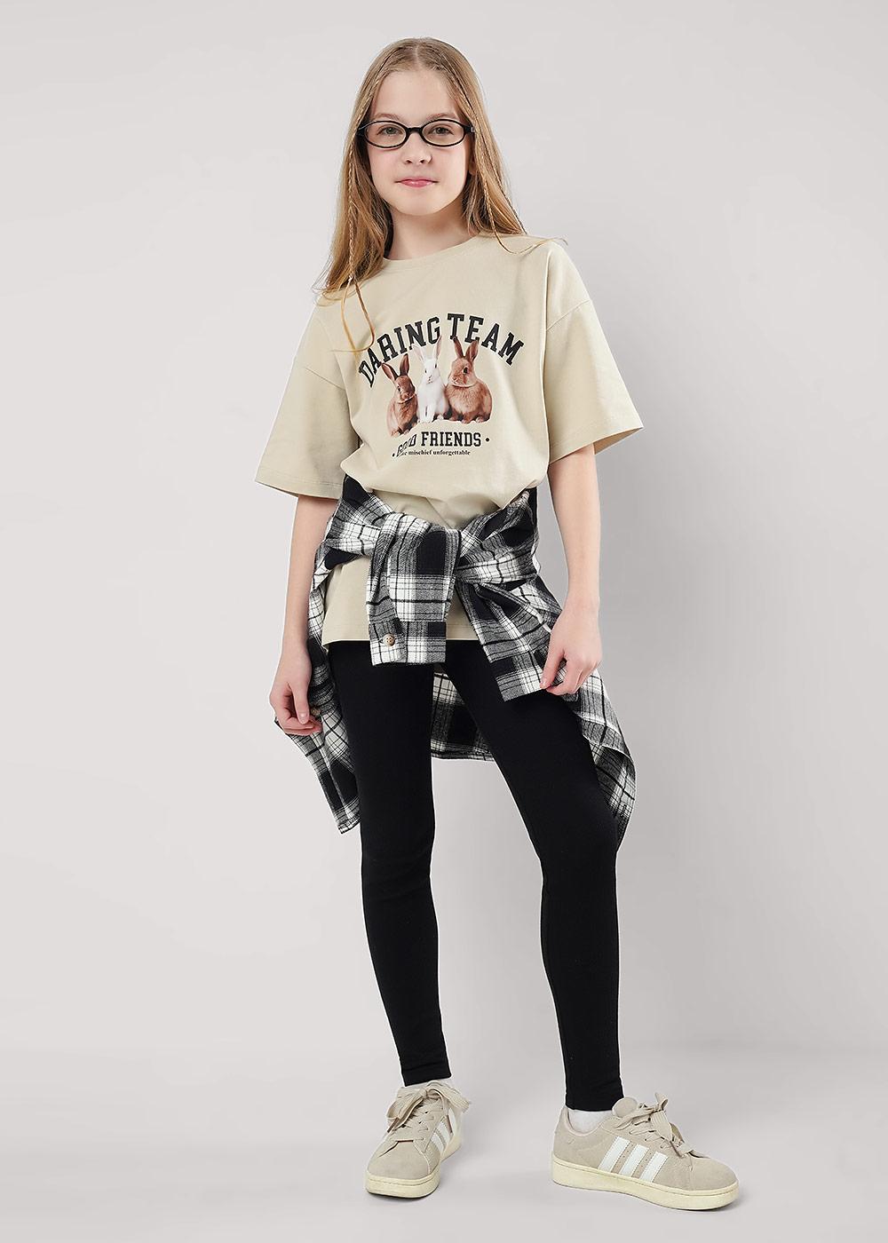 CLE 866899г_п1 Футболка детская для девочки 866899г_п1 бежевый