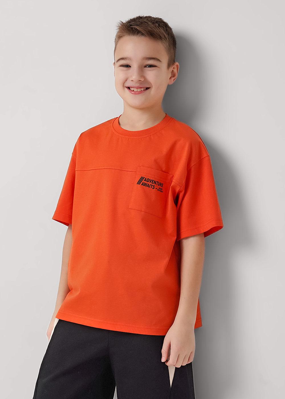 CLE 867326/12кд_п Футболка детская для мальчика 867326/12кд_п т.оранжевый