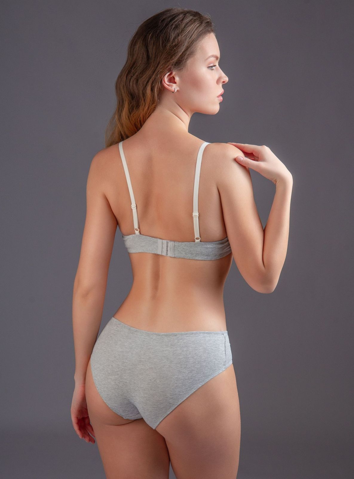 СТ. ЦЕНА 1040 руб//Комплект бюстгальтер и слипы из хлопка Indefini (3075WXY)