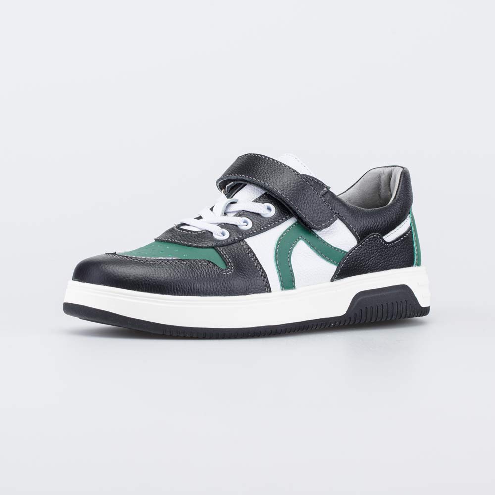 чер-зел полуботинки дошкольная, школьная Нат. кожа