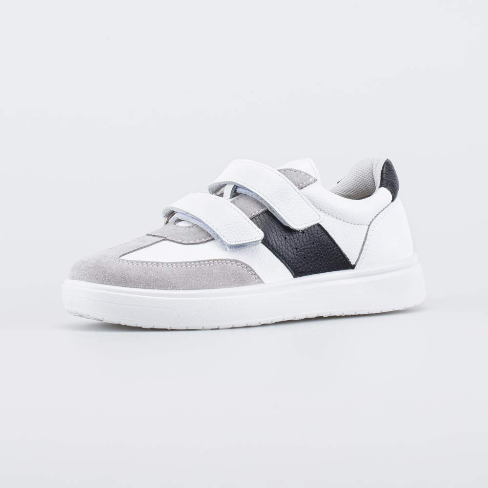 сер-бел-чер полуботинки дошкольная, школьная Нат. кожа