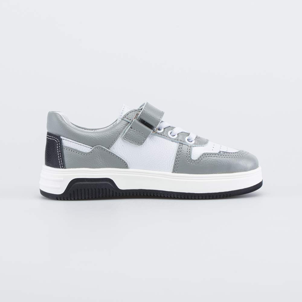 сер-бел-чер полуботинки дошкольная, школьная Нат. кожа