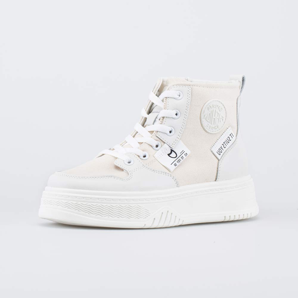 бежевый ботинки школьная, подростковая Текстиль