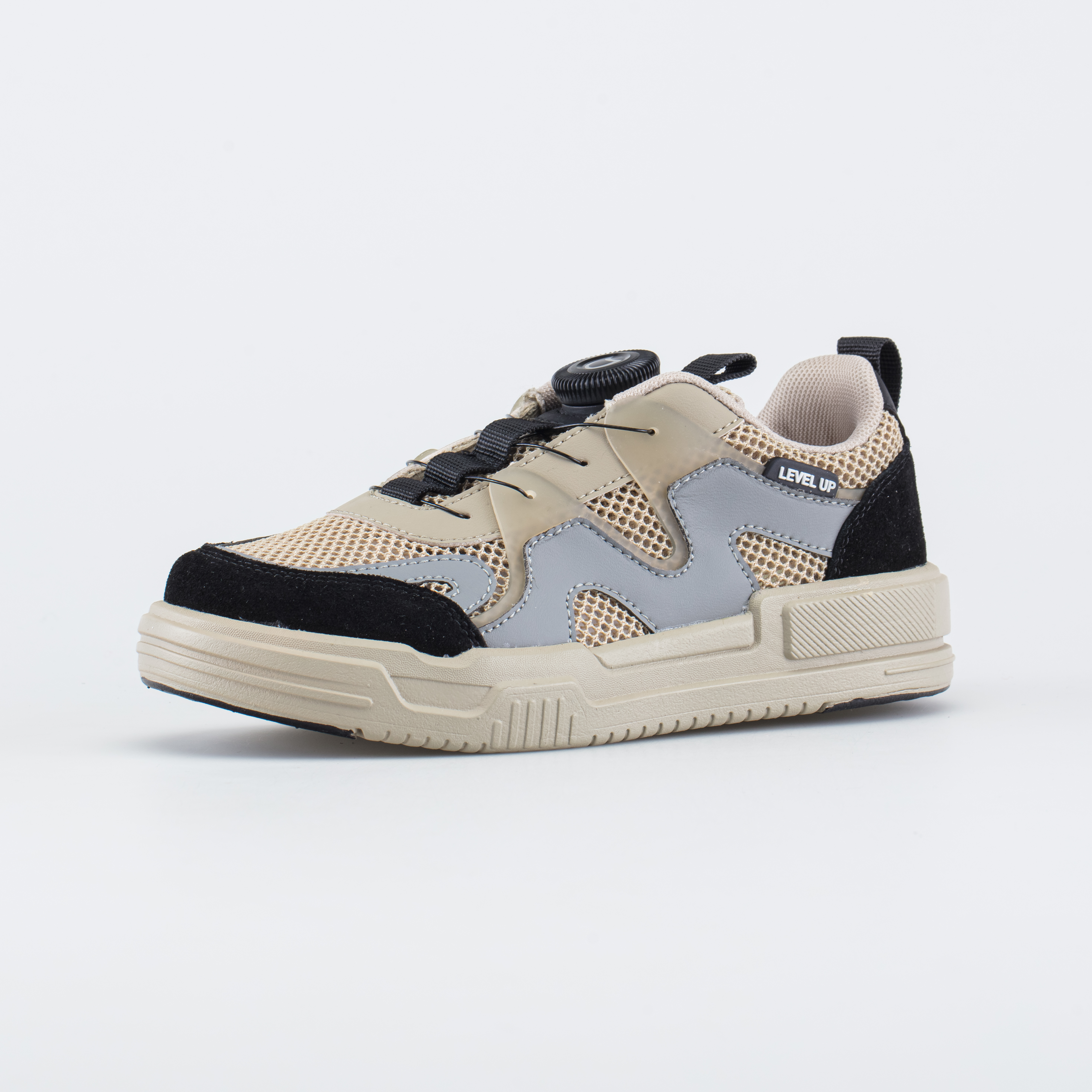 беж-сер полуботинки школьная Комбинирован.