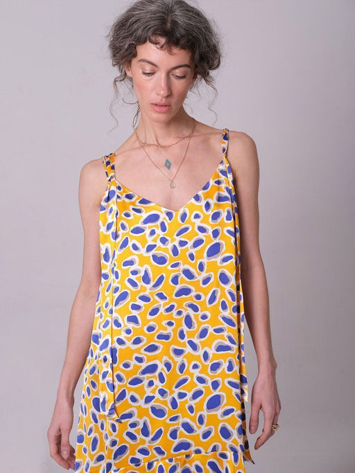 Сарафан летящий на широких бретелях 100% Вискоза, желт