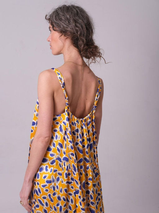 Сарафан летящий на широких бретелях 100% Вискоза, желт