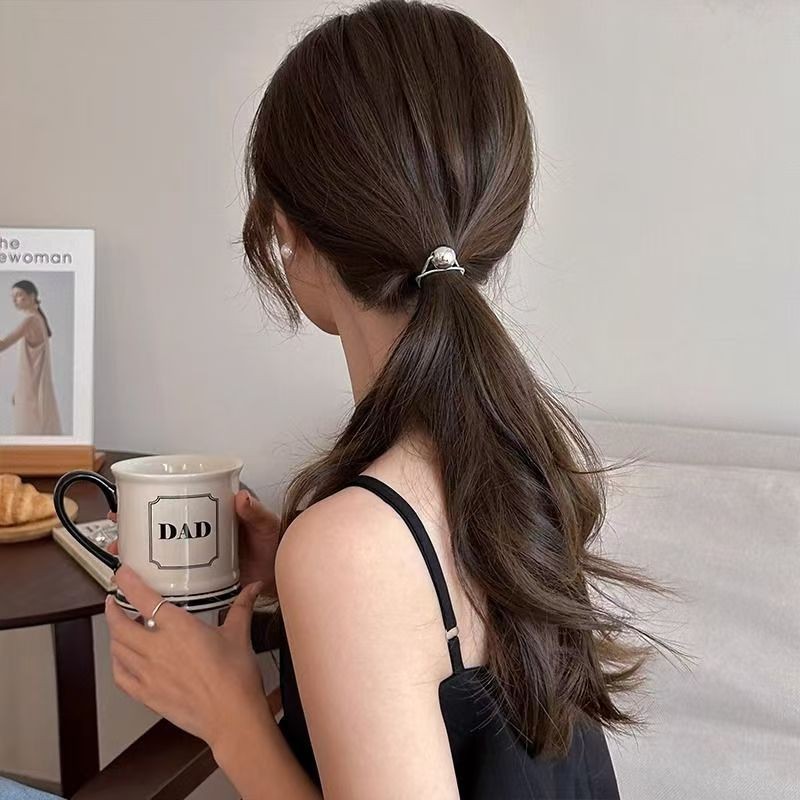 Набор резинок для волос 5 штук с шариком СЕРЕБРО