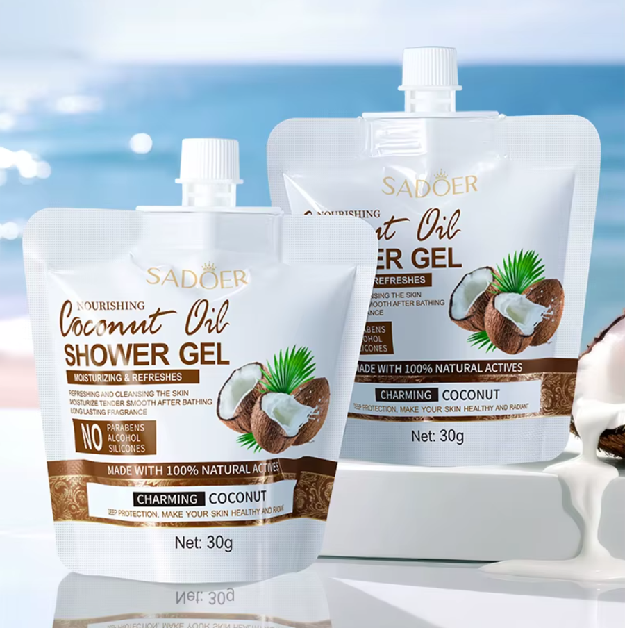 Увлажняющий гель для душа с экстрактом кокоса Sadoer, 30 мл.