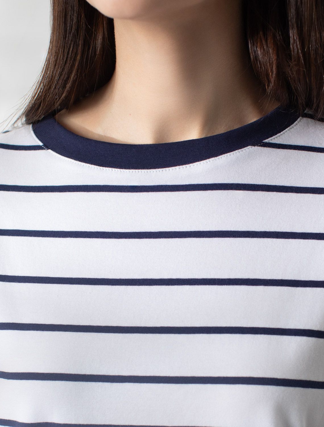 Свободная футболка в полоску из премиального хлопка с эластаном