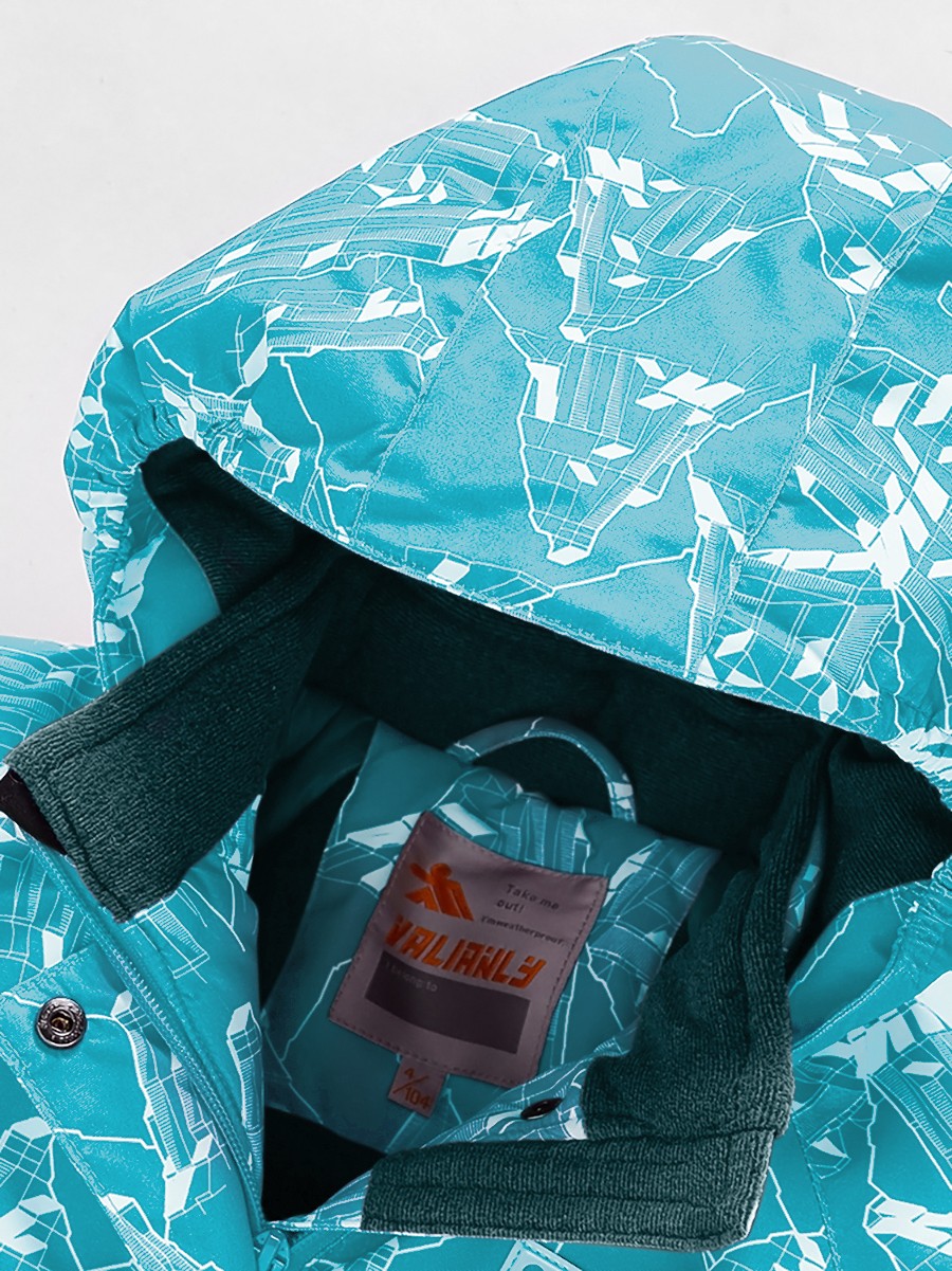 Курка горнолыжная для девочки УЦЕНКА бирюзового цвета 0729Br