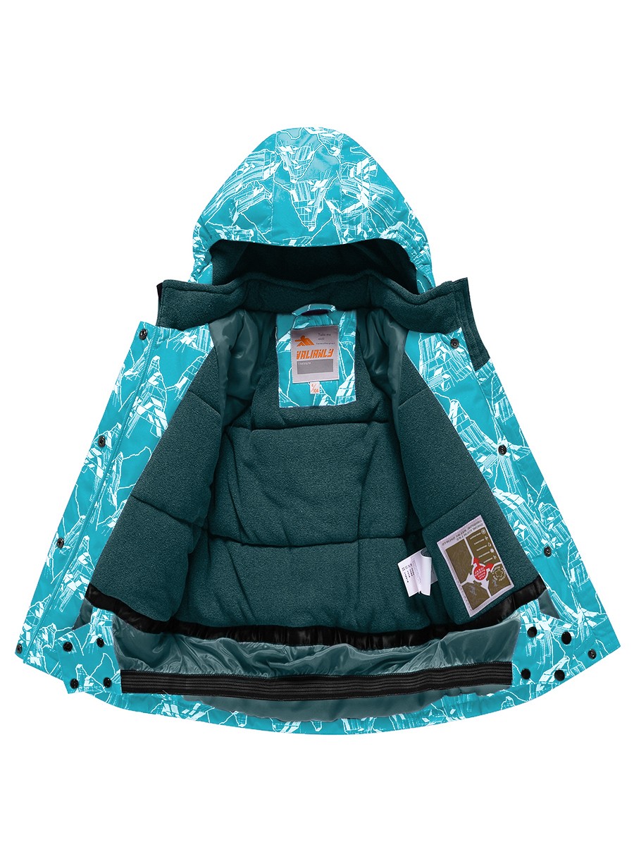 Курка горнолыжная для девочки УЦЕНКА бирюзового цвета 0729Br