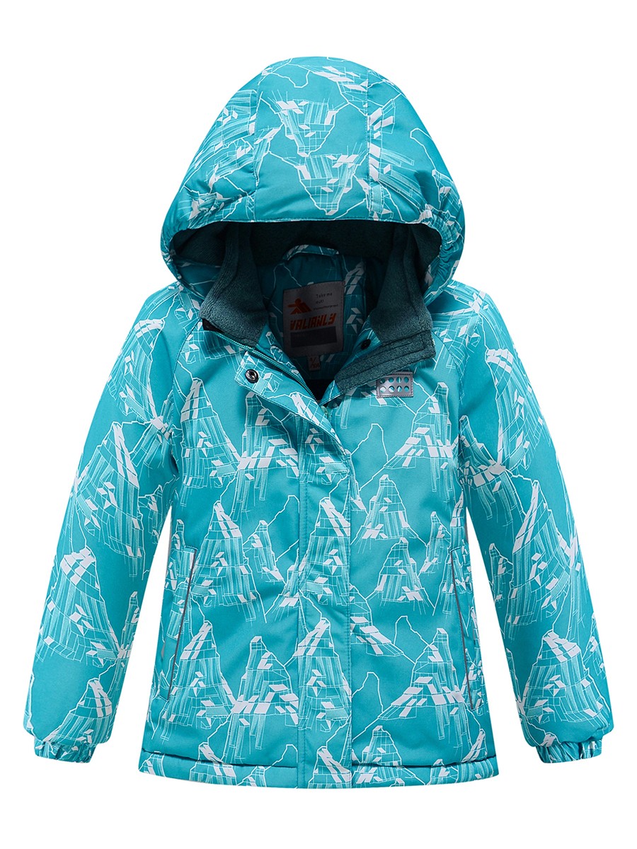 Курка горнолыжная для девочки УЦЕНКА бирюзового цвета 0729Br