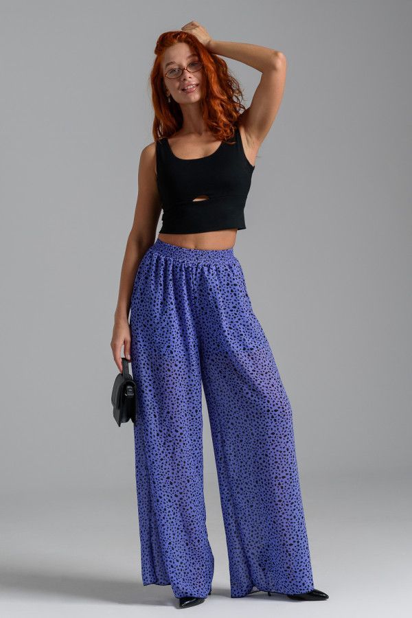 Брюки женские 7437 леопард на сирени